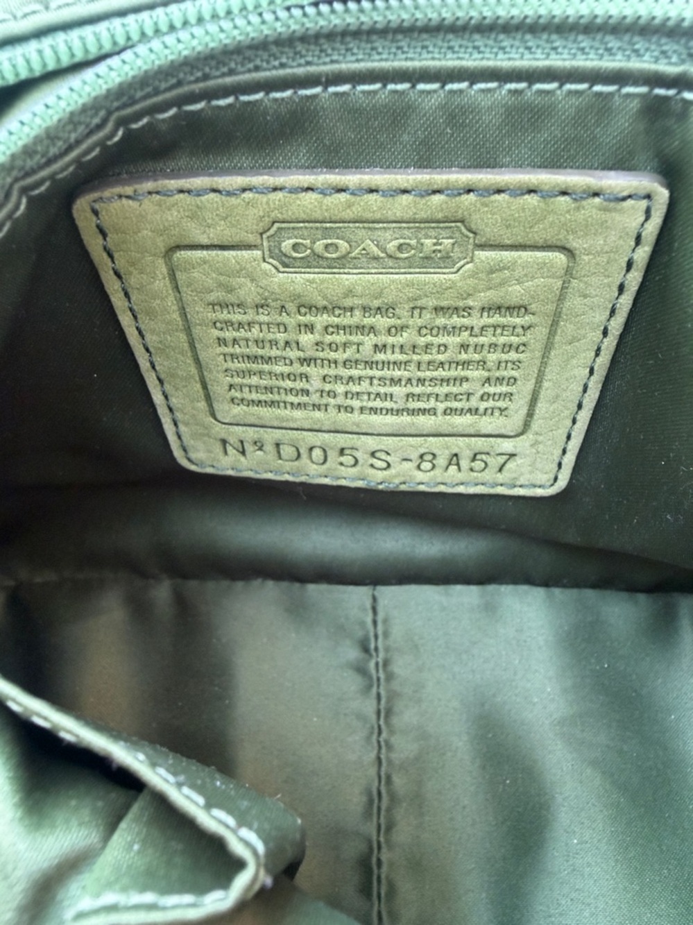 COACH Vintage Chelsea Fern Green Suede Shoulder Bag Y2K 2005 - Picture 4 of 15